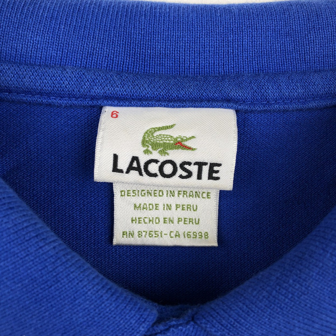 Lacoste LACOSTE French design short sleeve polo shirt size 6 men's XL equivalent cotton blue type Vintage Second Hand