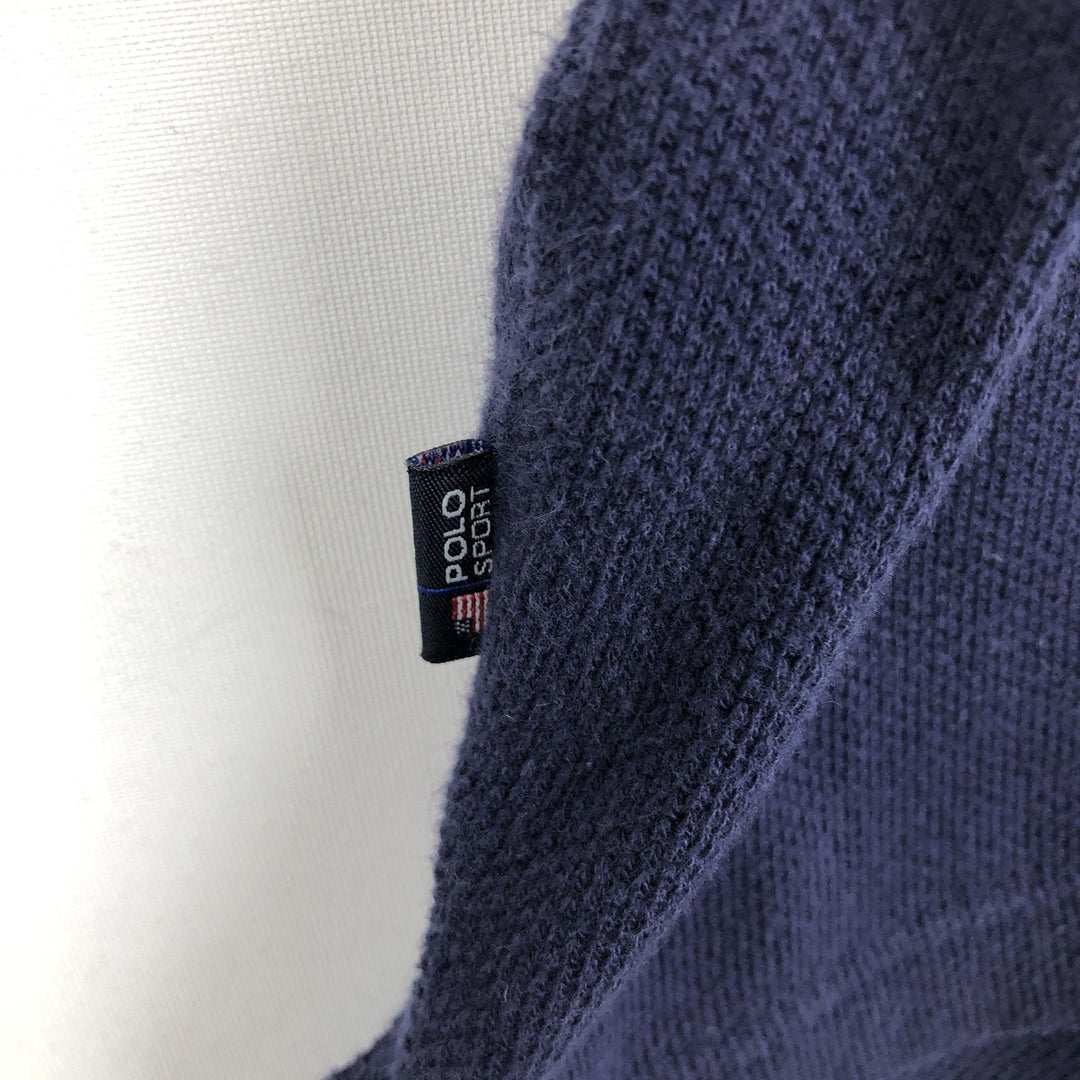 Ralph Lauren POLO SPORT short sleeve polo shirt, men's size M cotton navy blue type Vintage Second Hand