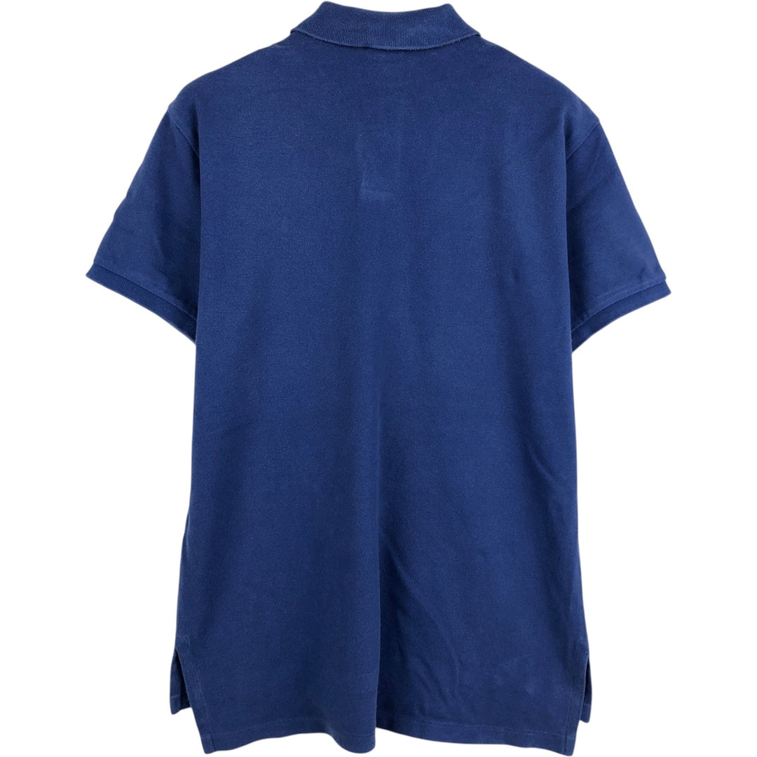 Ralph Lauren POLO by Ralph Lauren CUSTOM FIT short sleeve polo shirt, men's M size cotton navy blue type Vintage Second Hand