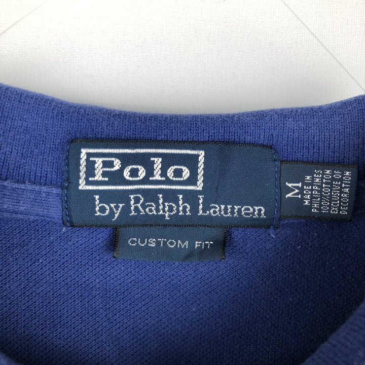 Ralph Lauren POLO by Ralph Lauren CUSTOM FIT short sleeve polo shirt, men's M size cotton navy blue type Vintage Second Hand