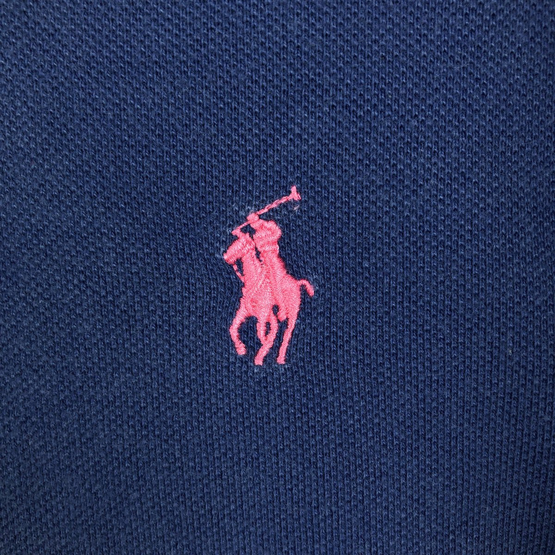 Ralph Lauren POLO by Ralph Lauren CUSTOM FIT short sleeve polo shirt, men's M size cotton navy blue type Vintage Second Hand