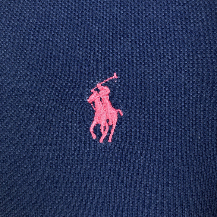 Ralph Lauren POLO by Ralph Lauren CUSTOM FIT short sleeve polo shirt, men's M size cotton navy blue type Vintage Second Hand