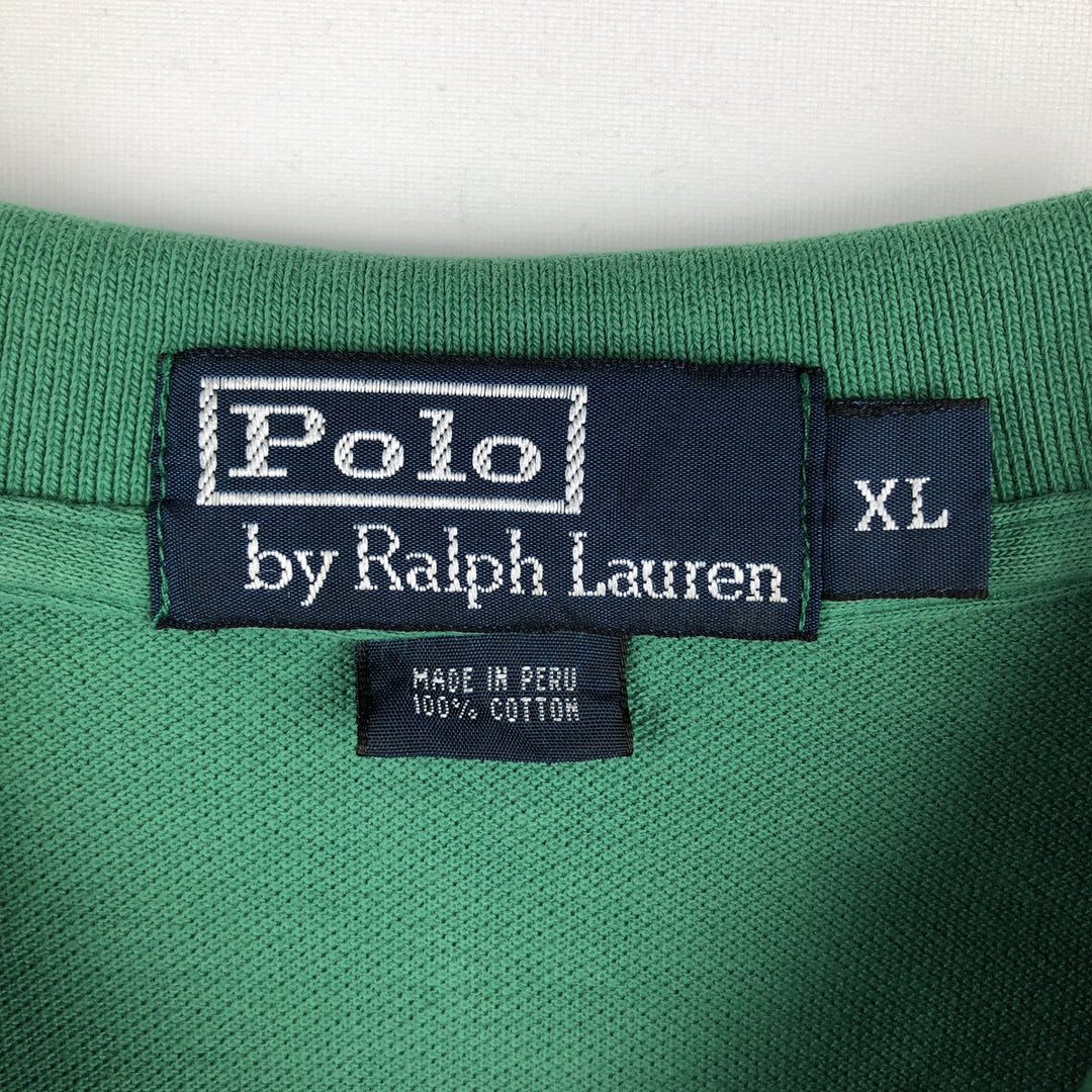 Ralph Lauren POLO by Ralph Lauren short sleeve polo shirt, men's XL size cotton green type Vintage Second Hand