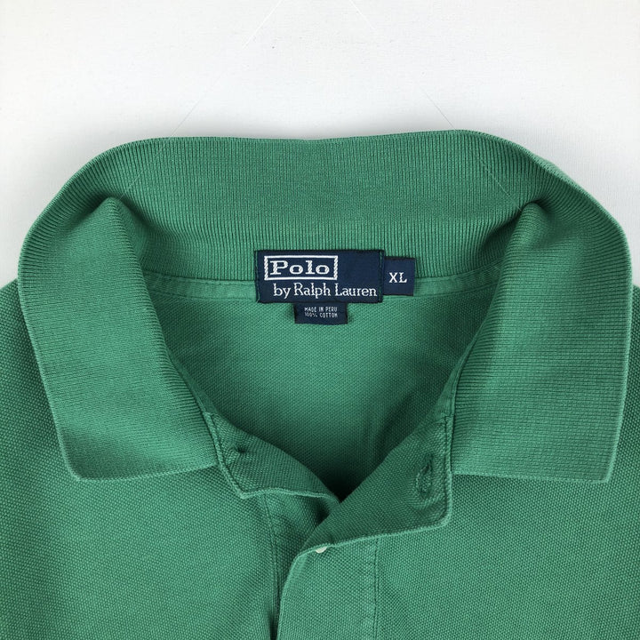 Ralph Lauren POLO by Ralph Lauren short sleeve polo shirt, men's XL size cotton green type Vintage Second Hand