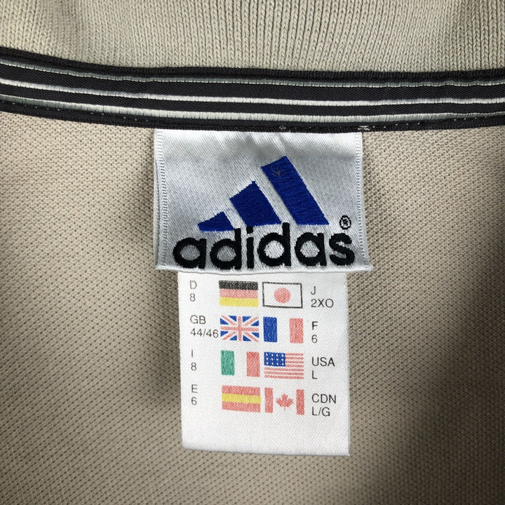 90'S Adidas Half-Zip Short-Sleeve Polo Shirt, Men's Size L (Equivalent), Vintage cotton Beige type Vintage Second Hand