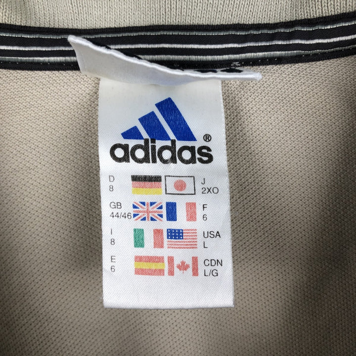 90'S Adidas Half-Zip Short-Sleeve Polo Shirt, Men's Size L (Equivalent), Vintage cotton Beige type Vintage Second Hand