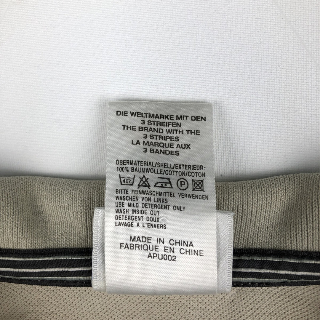 90'S Adidas Half-Zip Short-Sleeve Polo Shirt, Men's Size L (Equivalent), Vintage cotton Beige type Vintage Second Hand