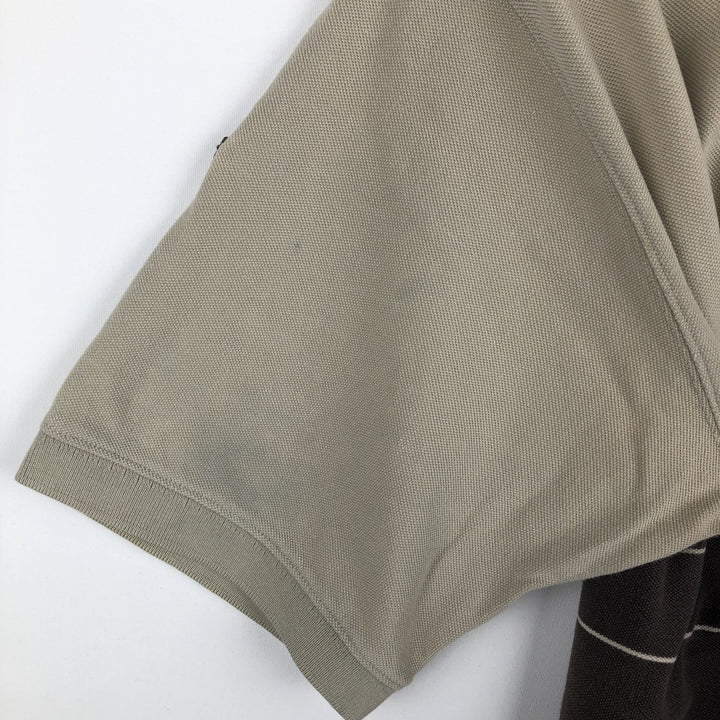 90'S Adidas Half-Zip Short-Sleeve Polo Shirt, Men's Size L (Equivalent), Vintage cotton Beige type Vintage Second Hand