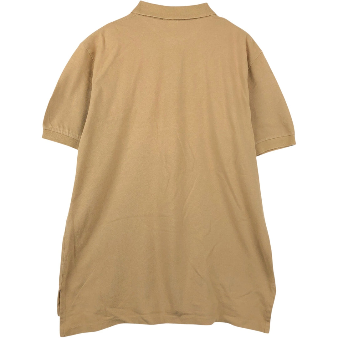 Ralph Lauren POLO by Ralph Lauren short sleeve polo shirt, men's XL size cotton beige type brown Vintage Second Hand