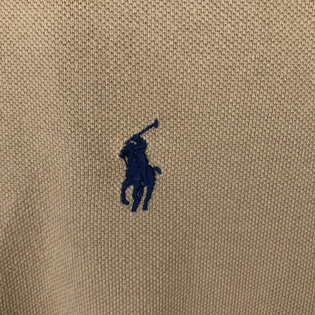 Ralph Lauren POLO by Ralph Lauren short sleeve polo shirt, men's XL size cotton beige type brown Vintage Second Hand
