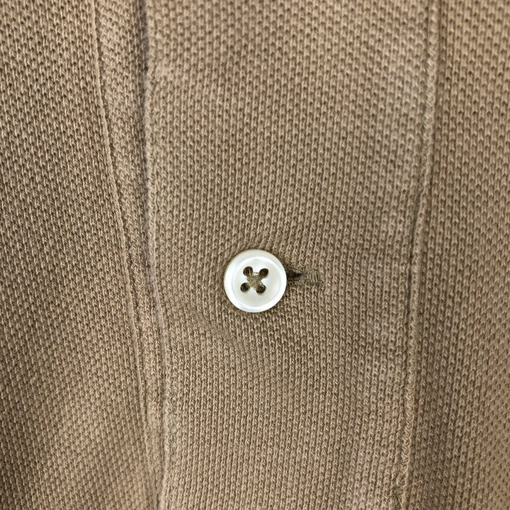 Ralph Lauren POLO by Ralph Lauren short sleeve polo shirt, men's XL size cotton beige type brown Vintage Second Hand