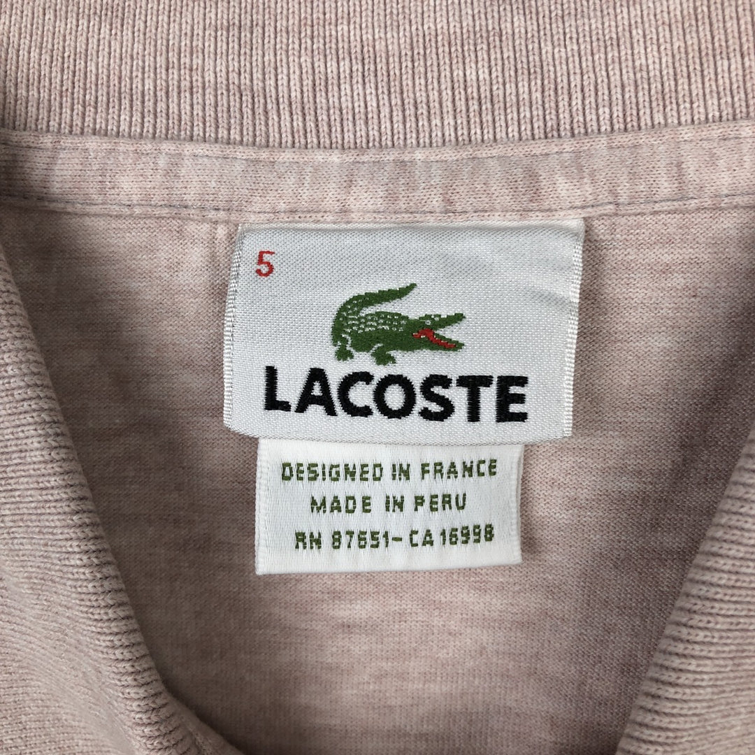 Lacoste LACOSTE French design short sleeve polo shirt size 5 men's M size cotton pink type Vintage Second Hand