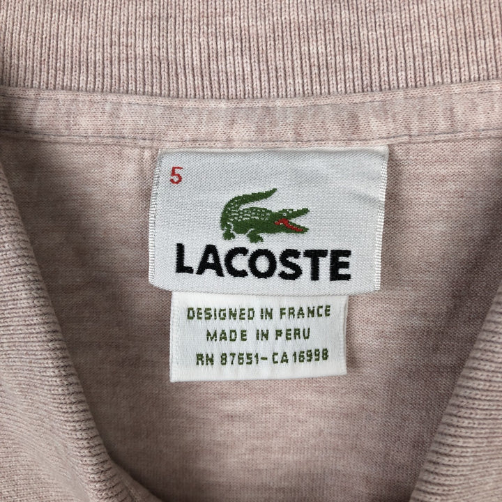 Lacoste LACOSTE French design short sleeve polo shirt size 5 men's M size cotton pink type Vintage Second Hand