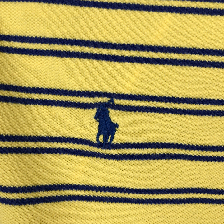 Ralph Lauren POLO by Ralph Lauren short sleeve striped polo shirt, men's XL size cotton navy blue type Vintage Second Hand