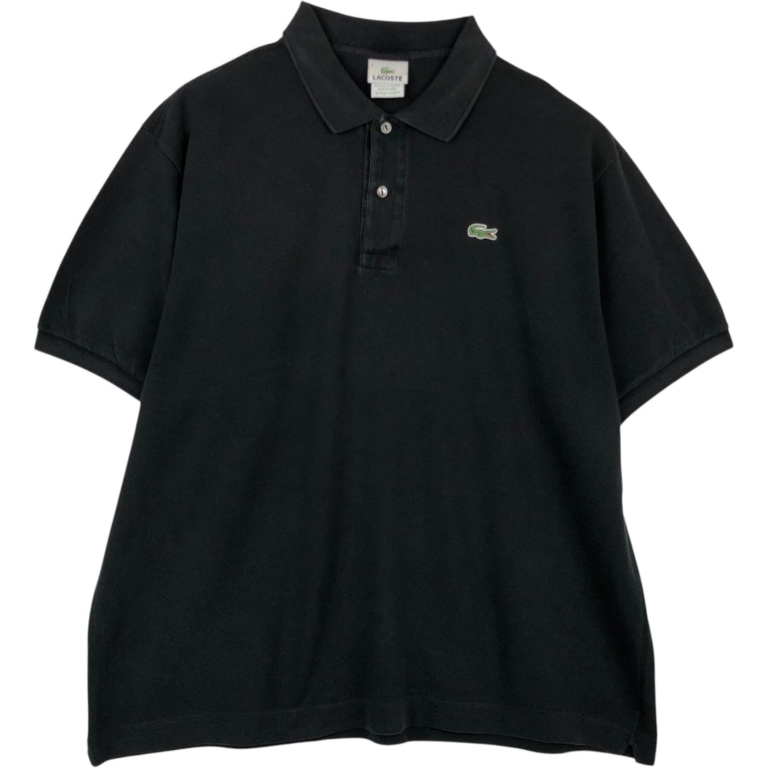 Lacoste (LACOSTE) French design short-sleeved polo shirt, size 7 (equivalent to men's XL) cotton black type Vintage Second Hand