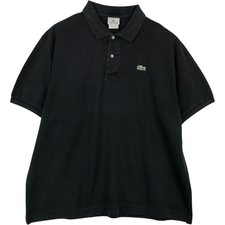 Lacoste (LACOSTE) French design short-sleeved polo shirt, size 7 (equivalent to men's XL) cotton black type Vintage Second Hand
