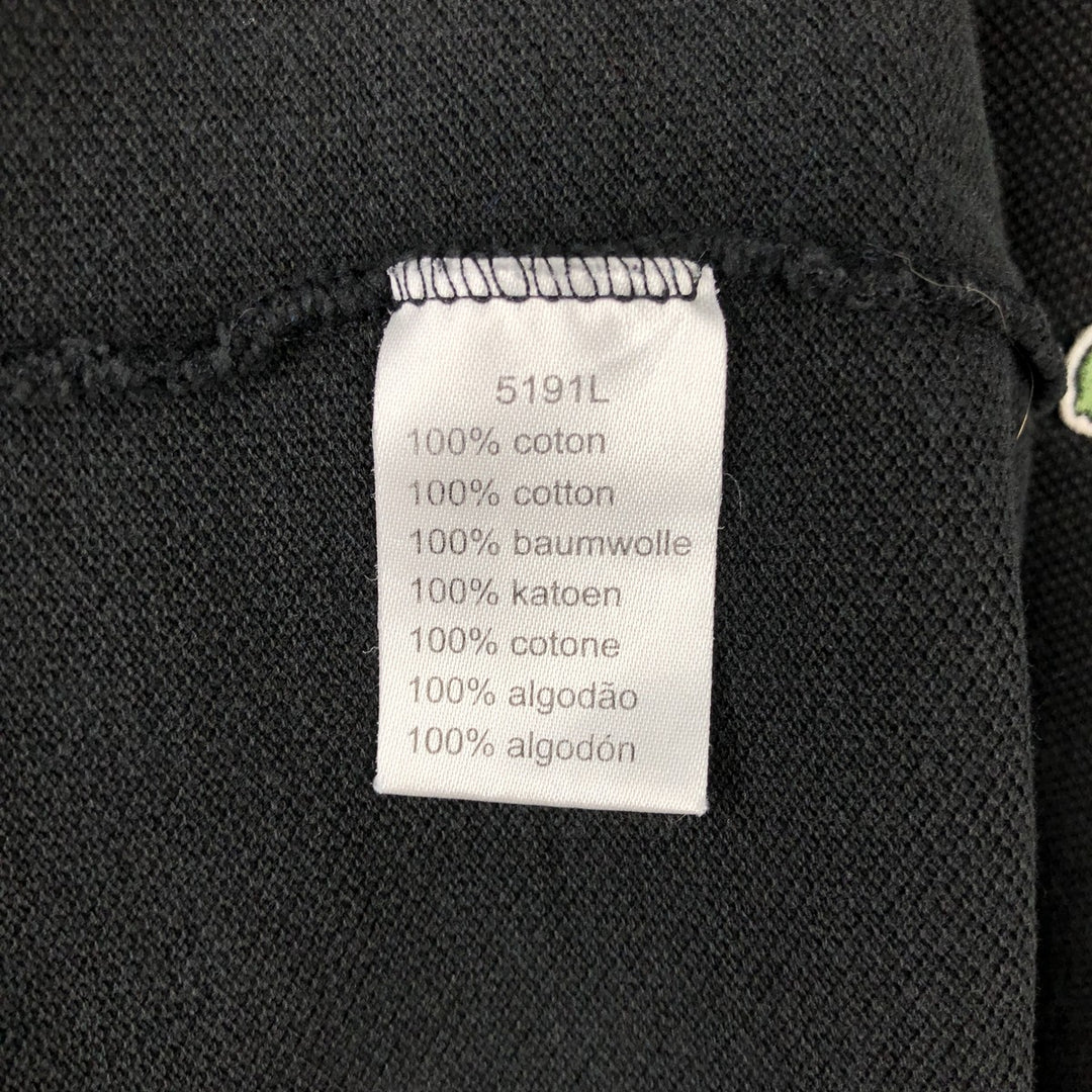 Lacoste (LACOSTE) French design short-sleeved polo shirt, size 7 (equivalent to men's XL) cotton black type Vintage Second Hand