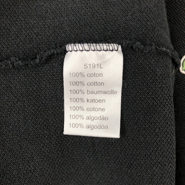 Lacoste (LACOSTE) French design short-sleeved polo shirt, size 7 (equivalent to men's XL) cotton black type Vintage Second Hand