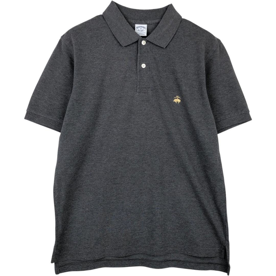 Brooks Brothers Est.1818 Slim Fit Short-Sleeve Polo Shirt (Men's Size M) cotton Charcoal Vintage Second Hand