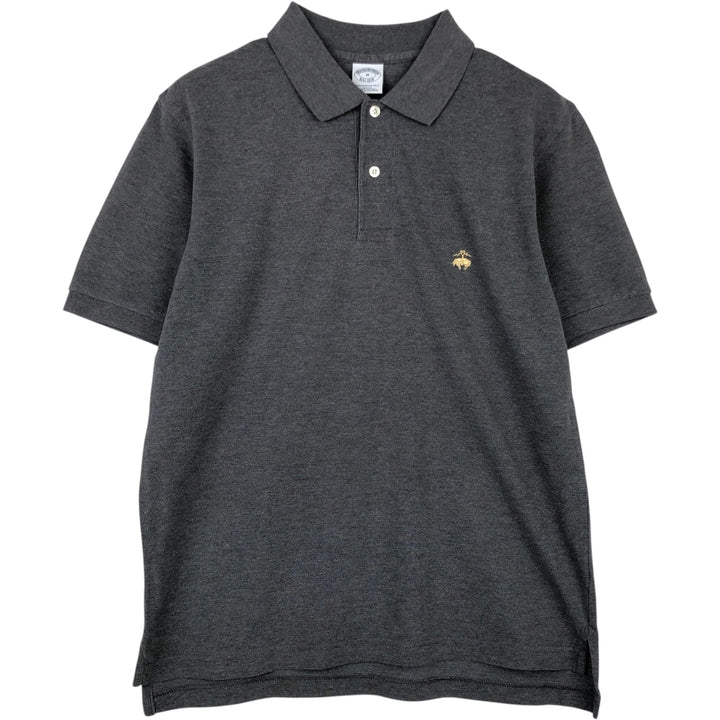 Brooks Brothers Est.1818 Slim Fit Short-Sleeve Polo Shirt (Men's Size M) cotton Charcoal Vintage Second Hand