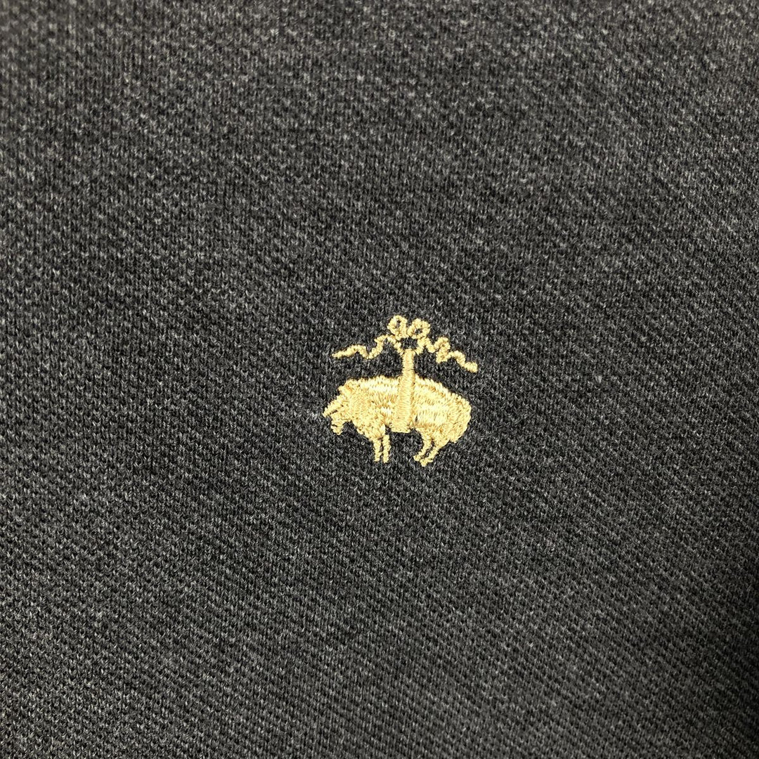 Brooks Brothers Est.1818 Slim Fit Short-Sleeve Polo Shirt (Men's Size M) cotton Charcoal Vintage Second Hand