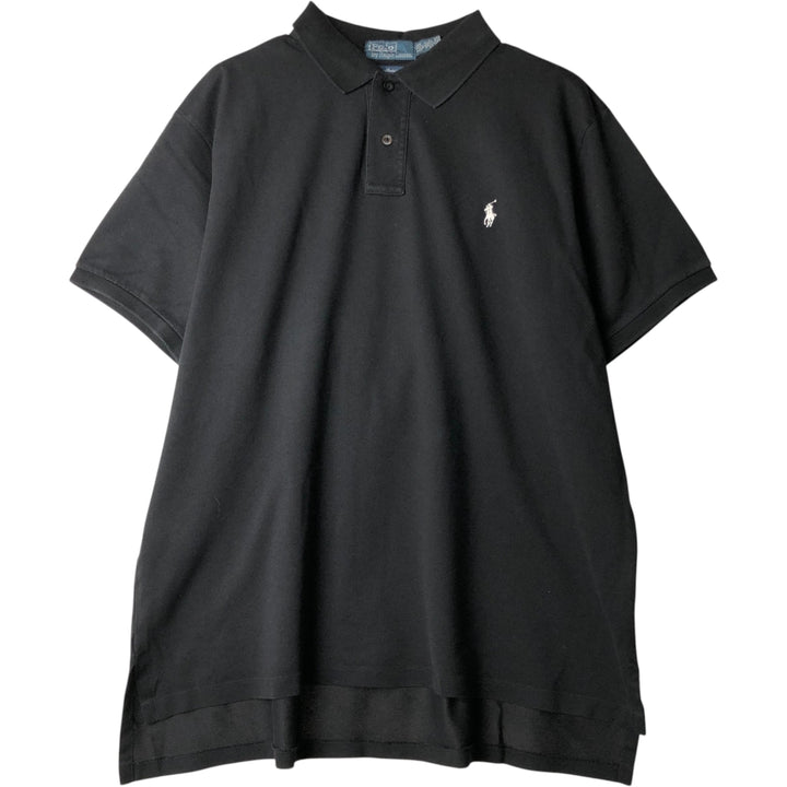 Ralph Lauren POLO by Ralph Lauren CUSTOM FIT short sleeve polo shirt, men's XXL equivalent Pima Cotton black type Vintage Second Hand