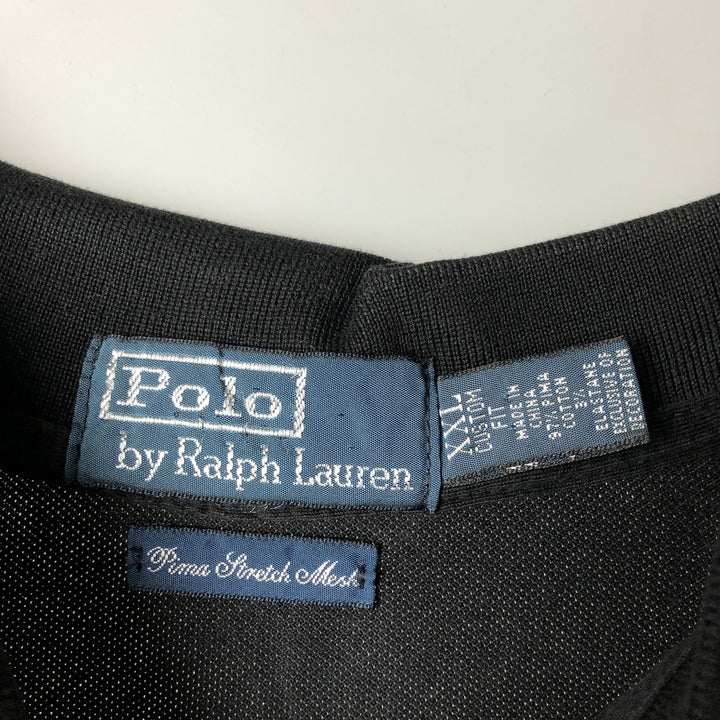 Ralph Lauren POLO by Ralph Lauren CUSTOM FIT short sleeve polo shirt, men's XXL equivalent Pima Cotton black type Vintage Second Hand