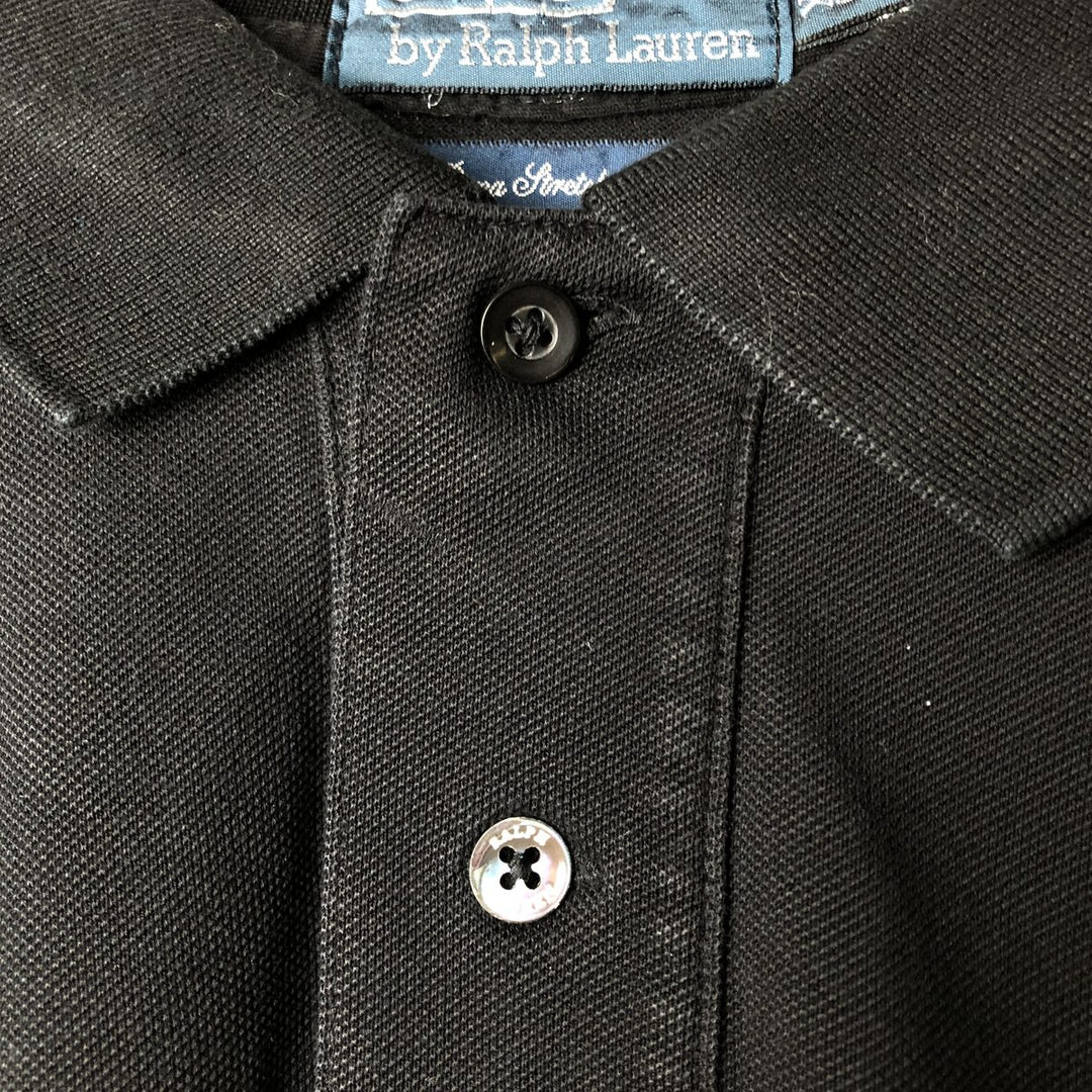 Ralph Lauren POLO by Ralph Lauren CUSTOM FIT short sleeve polo shirt, men's XXL equivalent Pima Cotton black type Vintage Second Hand