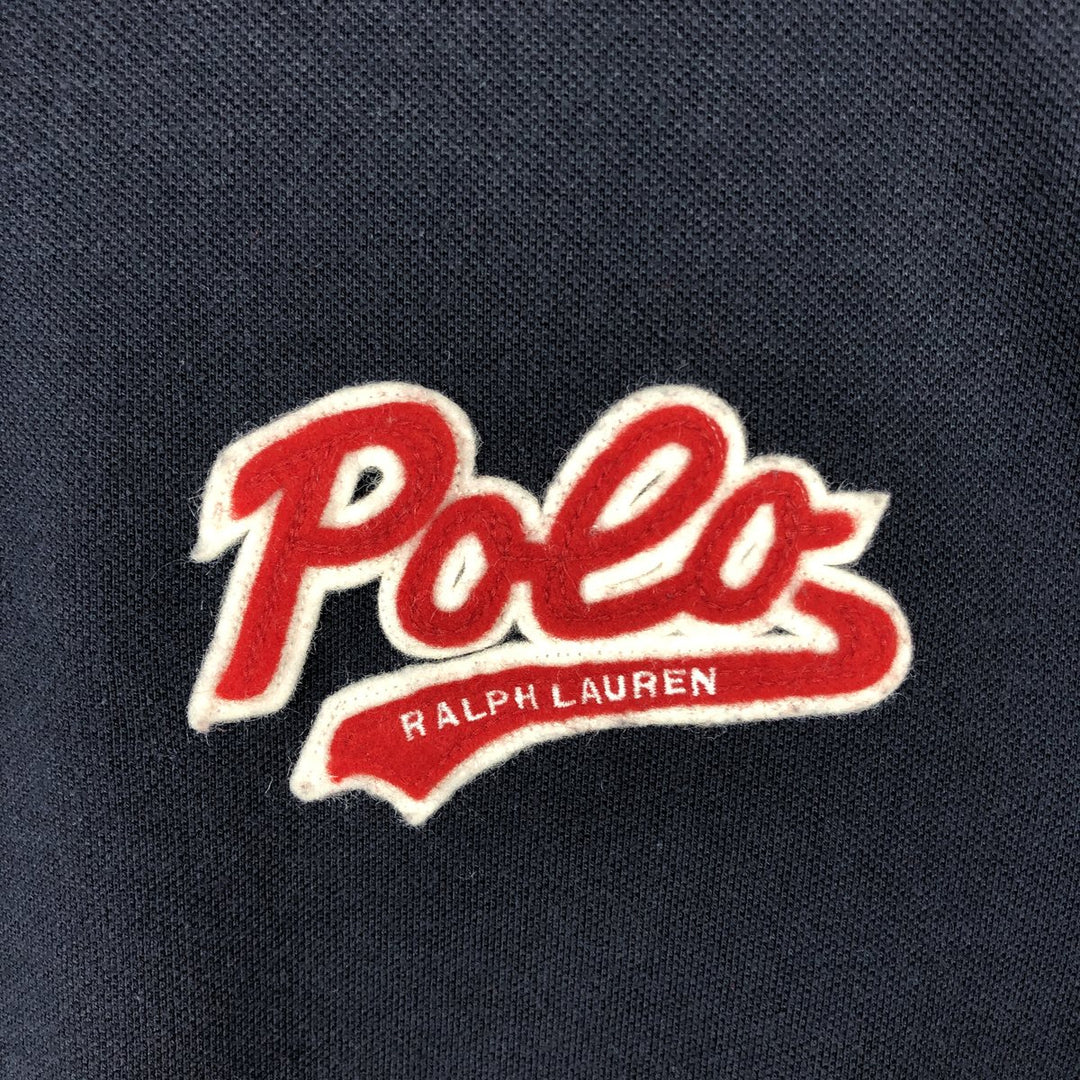Ralph Lauren POLO RALPH LAUREN CUSTOM SLIM FIT short-sleeved polo shirt, men's size XXL cotton navy blue type Vintage Second Hand