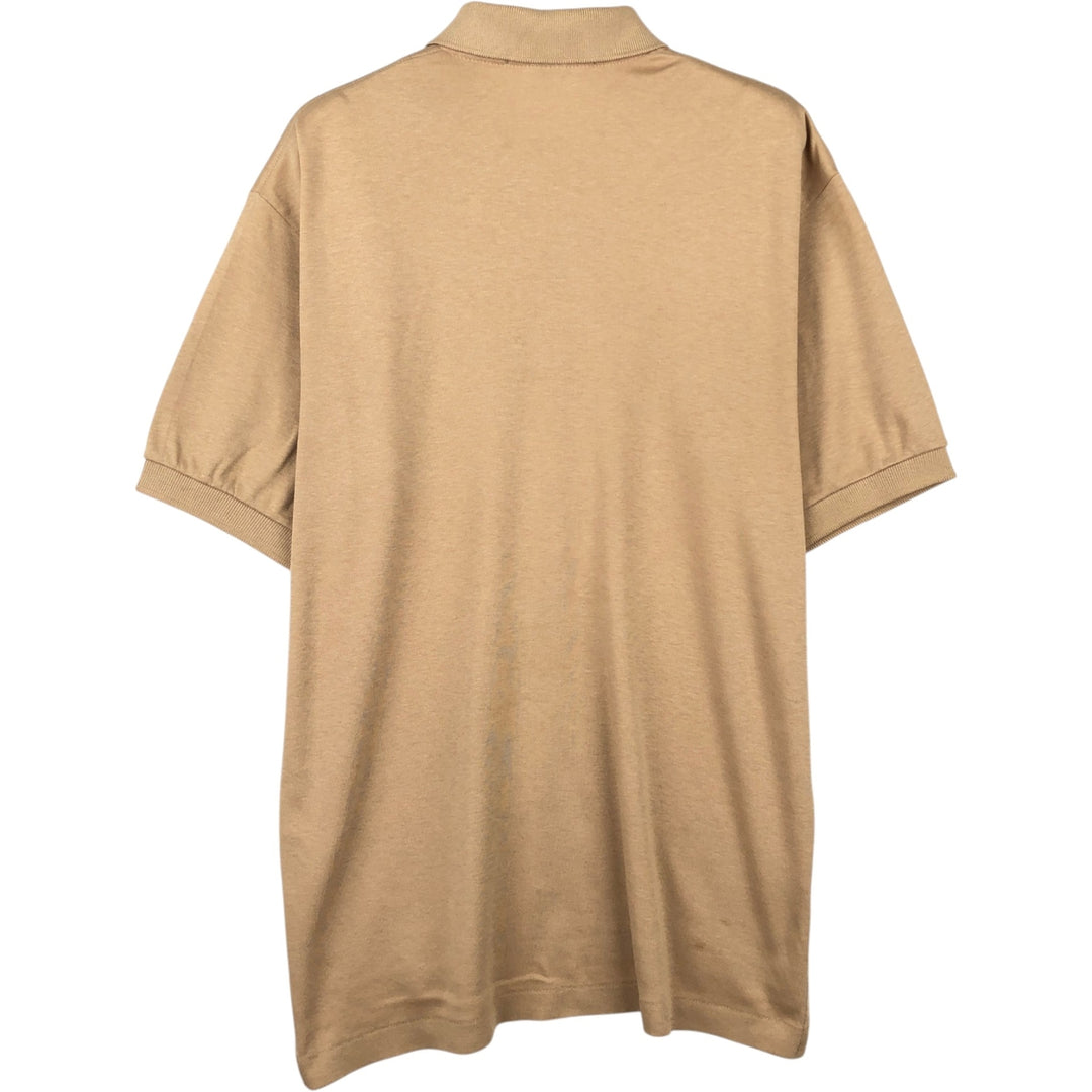 Ralph Lauren POLO by Ralph Lauren Short-Sleeve Polo Shirt, Made in USA, Men's Size S (approx.) cotton beige type brown Vintage Second Hand