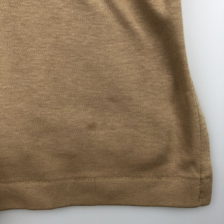 Ralph Lauren POLO by Ralph Lauren Short-Sleeve Polo Shirt, Made in USA, Men's Size S (approx.) cotton beige type brown Vintage Second Hand