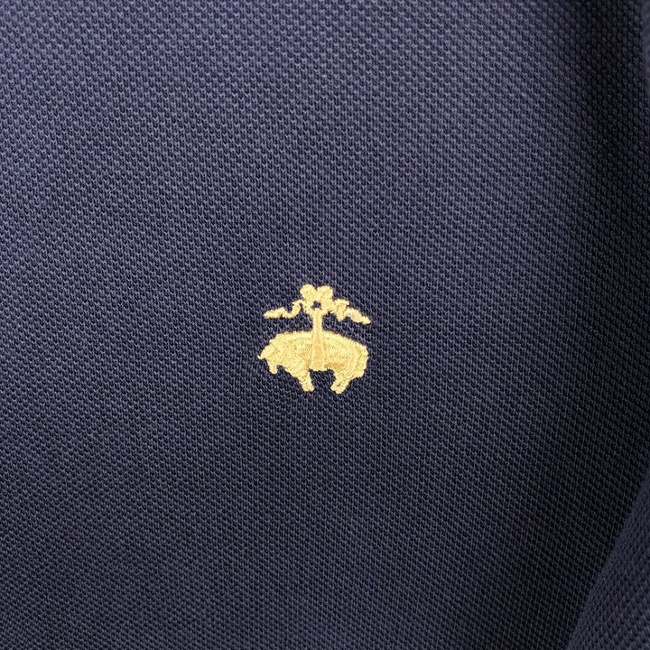 Brooks Brothers Est.1818 Slim Fit Short-Sleeve Polo Shirt (Men's Size M) cotton navy blue type Vintage Second Hand