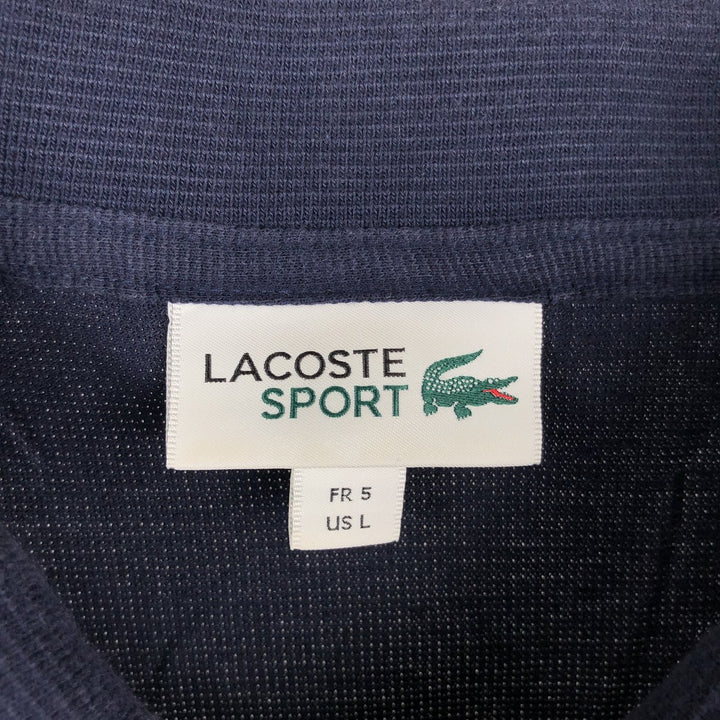Lacoste LACOSTE SPORT short sleeve polo shirt, men's size L cotton navy blue type Vintage Second Hand