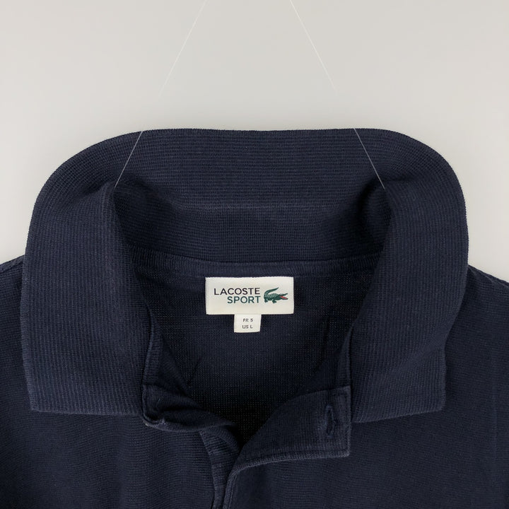 Lacoste LACOSTE SPORT short sleeve polo shirt, men's size L cotton navy blue type Vintage Second Hand