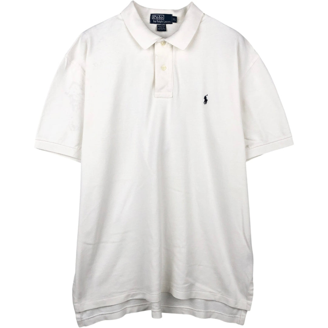 Ralph Lauren POLO by Ralph Lauren short sleeve polo shirt, men's XL size cotton white type Vintage Second Hand