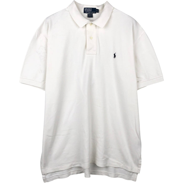 Ralph Lauren POLO by Ralph Lauren short sleeve polo shirt, men's XL size cotton white type Vintage Second Hand