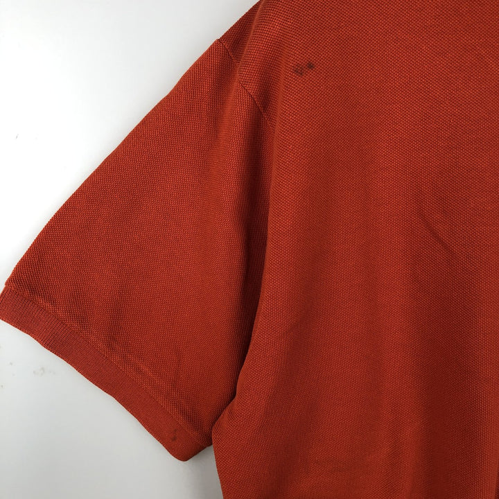Lacoste LACOSTE French design short sleeve polo shirt size 5, men's L size cotton orange type Vintage Second Hand