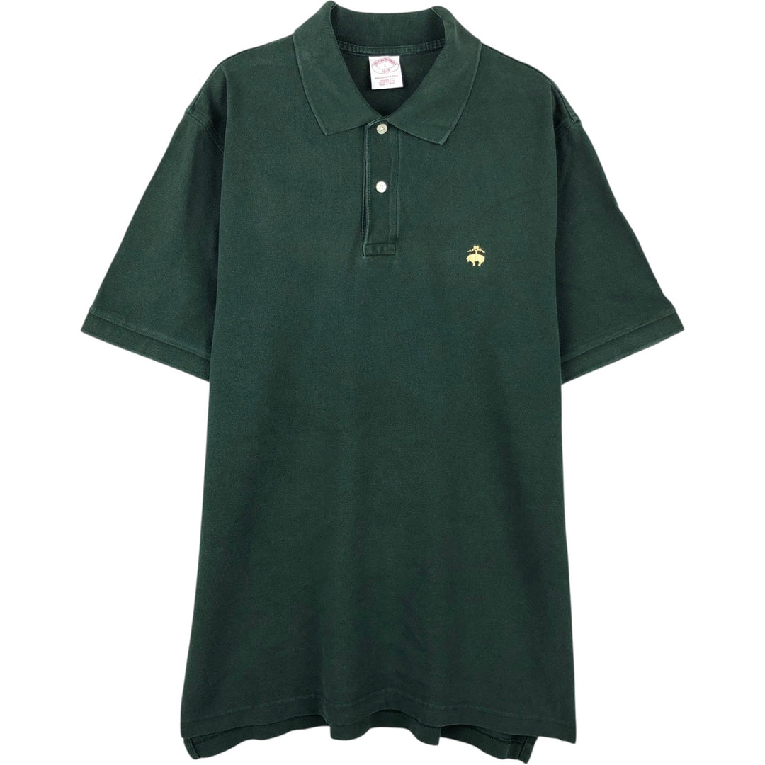 Brooks Brothers 1818 Short-Sleeve Polo Shirt, Men's Size L (approx.) cotton Green type dark green Vintage Second Hand