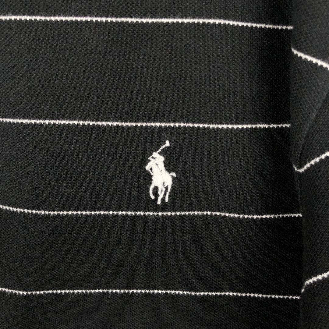Ralph Lauren POLO by Ralph Lauren short sleeve striped polo shirt, men's size L cotton black type Vintage Second Hand