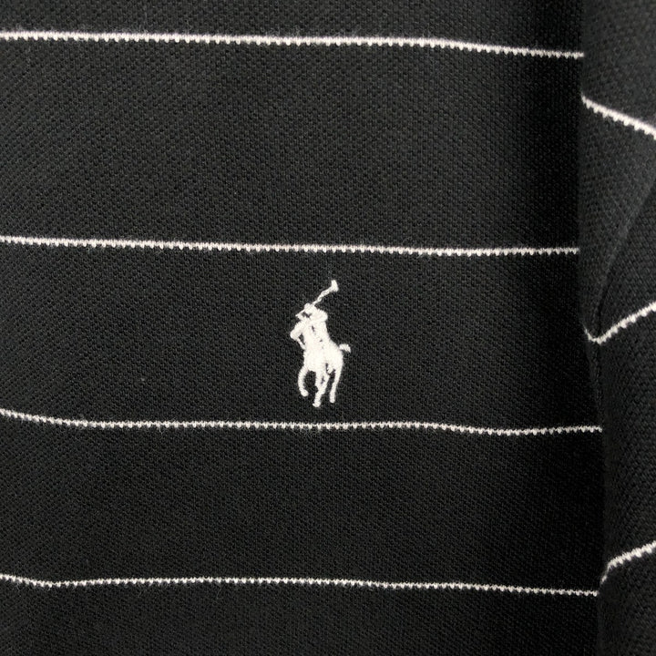 Ralph Lauren POLO by Ralph Lauren short sleeve striped polo shirt, men's size L cotton black type Vintage Second Hand