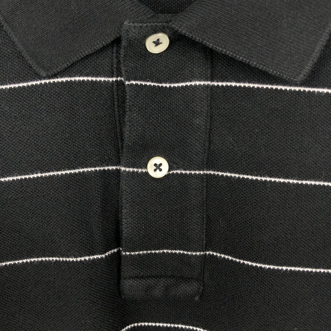 Ralph Lauren POLO by Ralph Lauren short sleeve striped polo shirt, men's size L cotton black type Vintage Second Hand