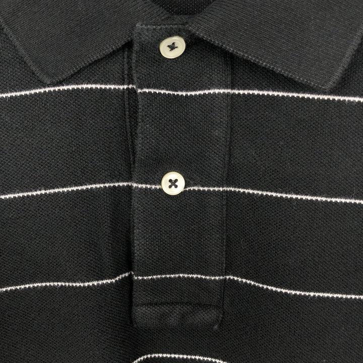 Ralph Lauren POLO by Ralph Lauren short sleeve striped polo shirt, men's size L cotton black type Vintage Second Hand
