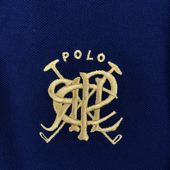 Ralph Lauren POLO RALPH LAUREN CUSTOM FIT short sleeve polo shirt men's XL equivalent cotton navy blue type Vintage Second Hand