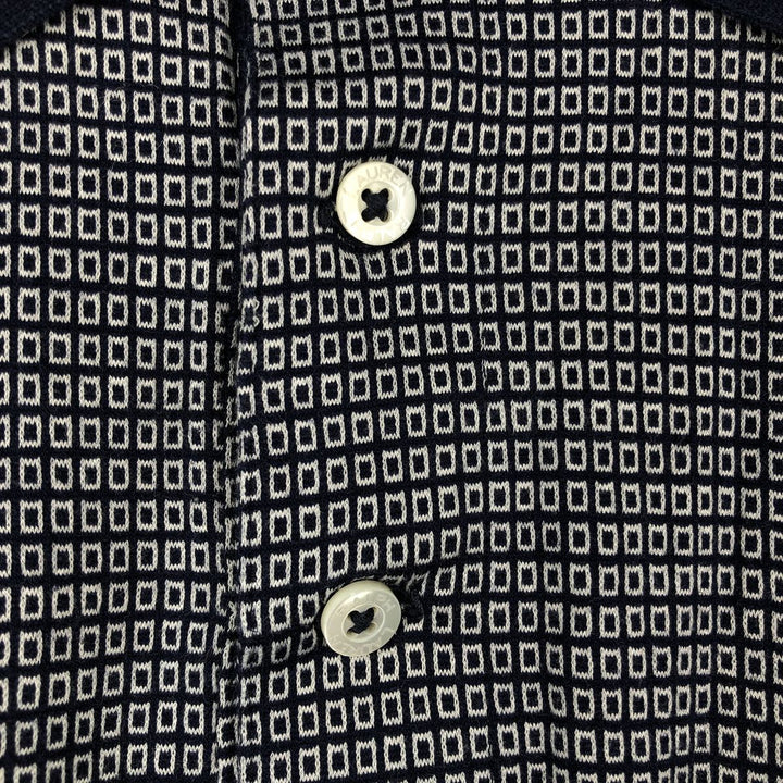 Ralph Lauren POLO GOLF All-over print short-sleeve polo shirt, men's size XL Pima Cotton navy blue type Vintage Second Hand