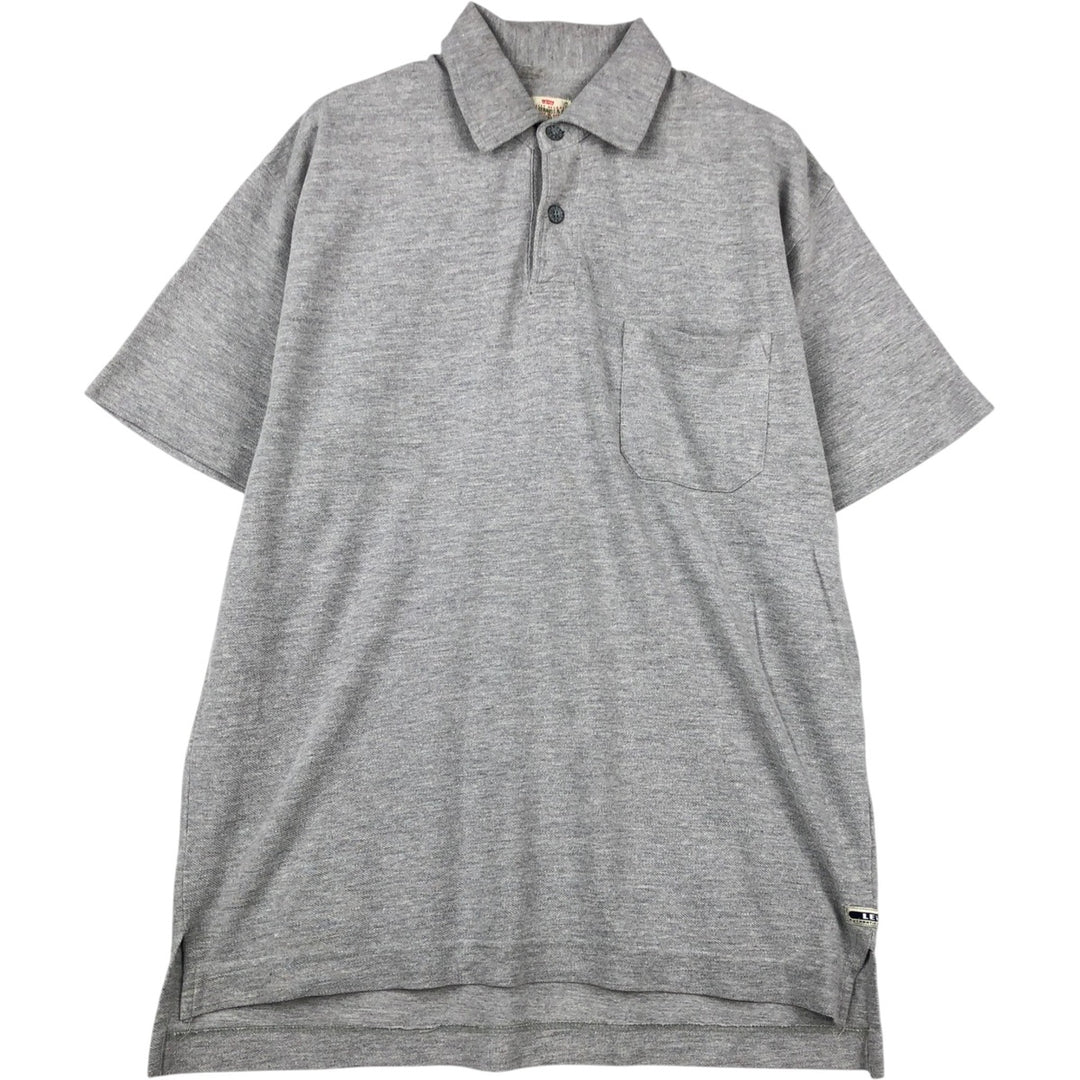 90s-00'S Levi's short-sleeved polo shirt, men's size M equivalent, vintage. cotton gray type Vintage Second Hand
