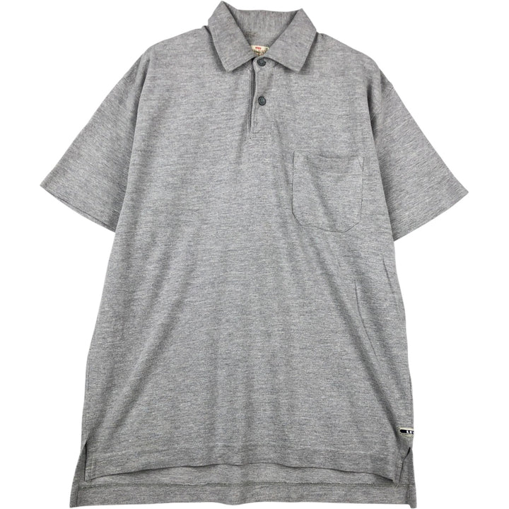 90s-00'S Levi's short-sleeved polo shirt, men's size M equivalent, vintage. cotton gray type Vintage Second Hand