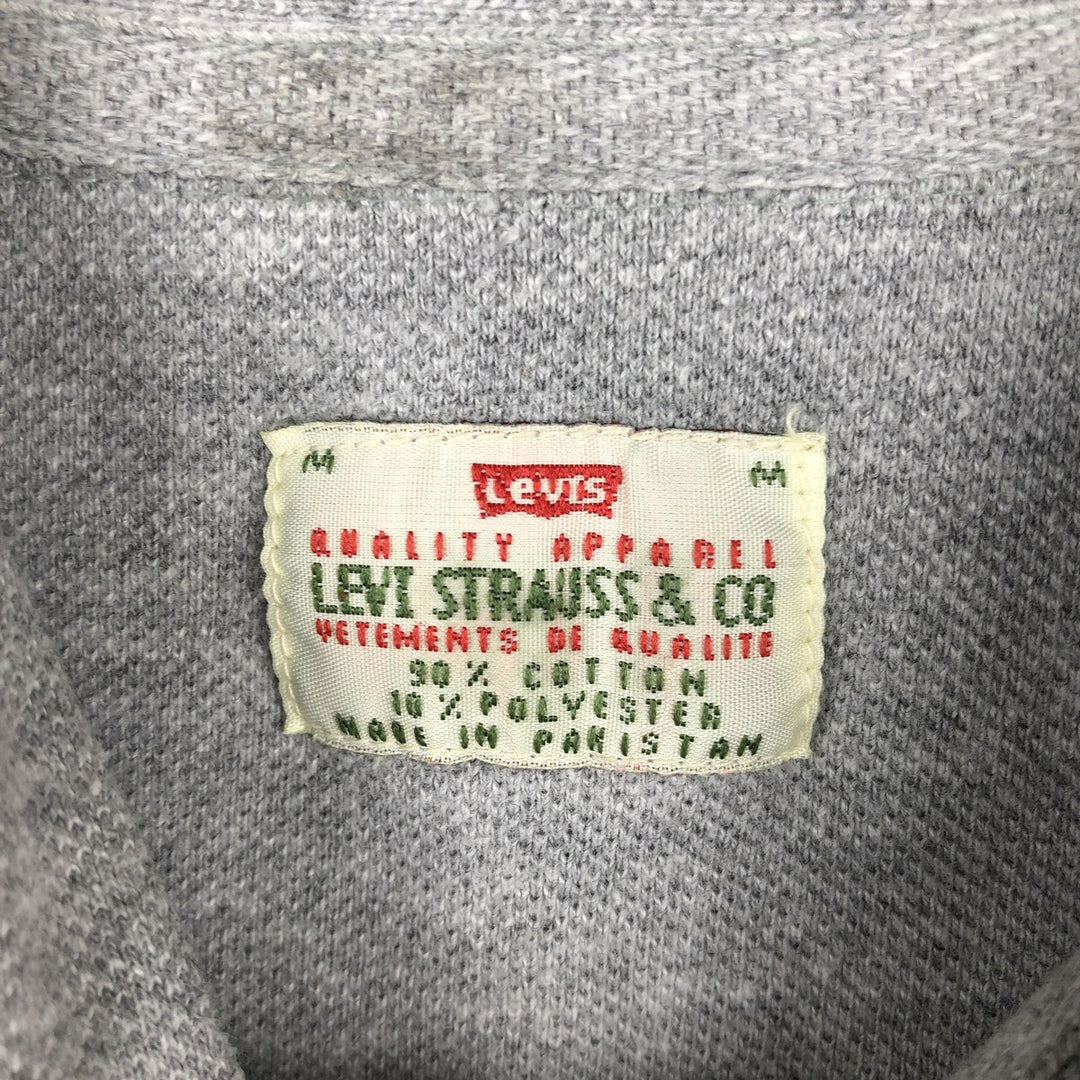90s-00'S Levi's short-sleeved polo shirt, men's size M equivalent, vintage. cotton gray type Vintage Second Hand