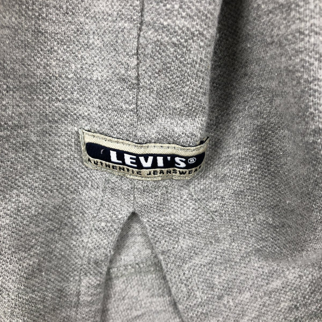 90s-00'S Levi's short-sleeved polo shirt, men's size M equivalent, vintage. cotton gray type Vintage Second Hand