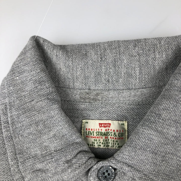 90s-00'S Levi's short-sleeved polo shirt, men's size M equivalent, vintage. cotton gray type Vintage Second Hand