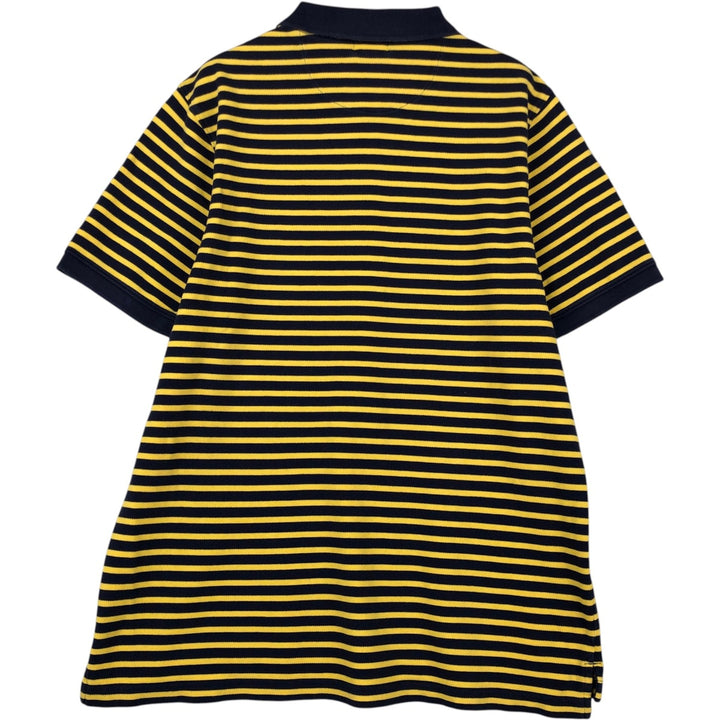 90'S J.Crew Short-Sleeve Striped Polo Shirt, Men's Size XL (Equivalent), Vintage cotton yellow type Vintage Second Hand